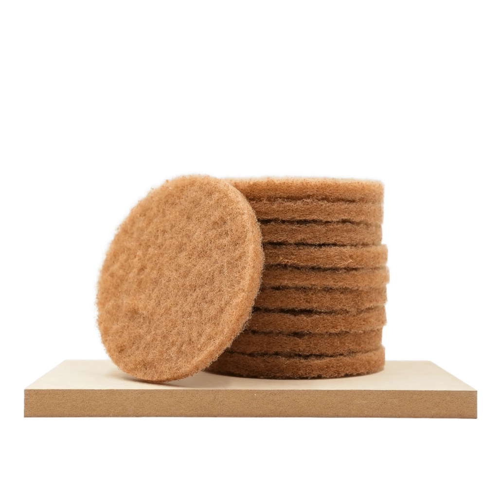 [R003255] Round Scrubby Pad / Diam 5.9 inch 150 x 10 mm / Beige