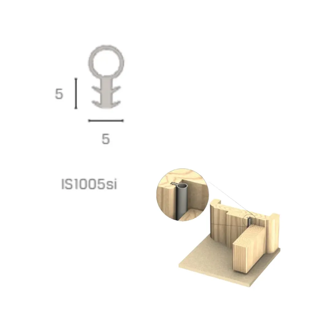 Kilargo IS1005si Door Seal - 5mm / Dark Brown (50 Meter/Roll)