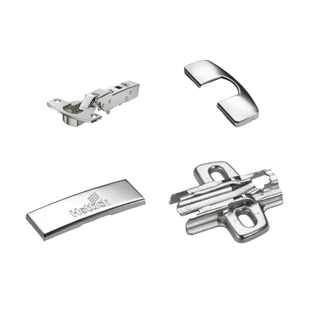 HTC - Half overlay Hinge Set (C2) Silent System (Hinge, Mounting plate, Cover cap , Arm cap )