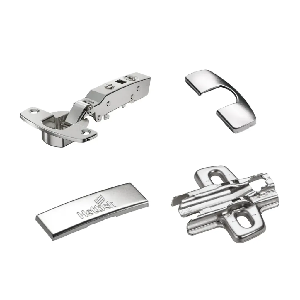 HTC - Full Overlay Hinge Set (C1), Silent System (Hinge, Mounting plate, Cover cap , Arm cap)